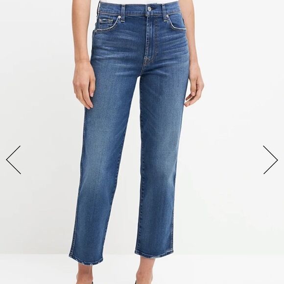 7 For All Mankind The modern STRAIGHT IN DISTRESSED AUTHENTIC LIGHT 25 - Picture 1 of 14